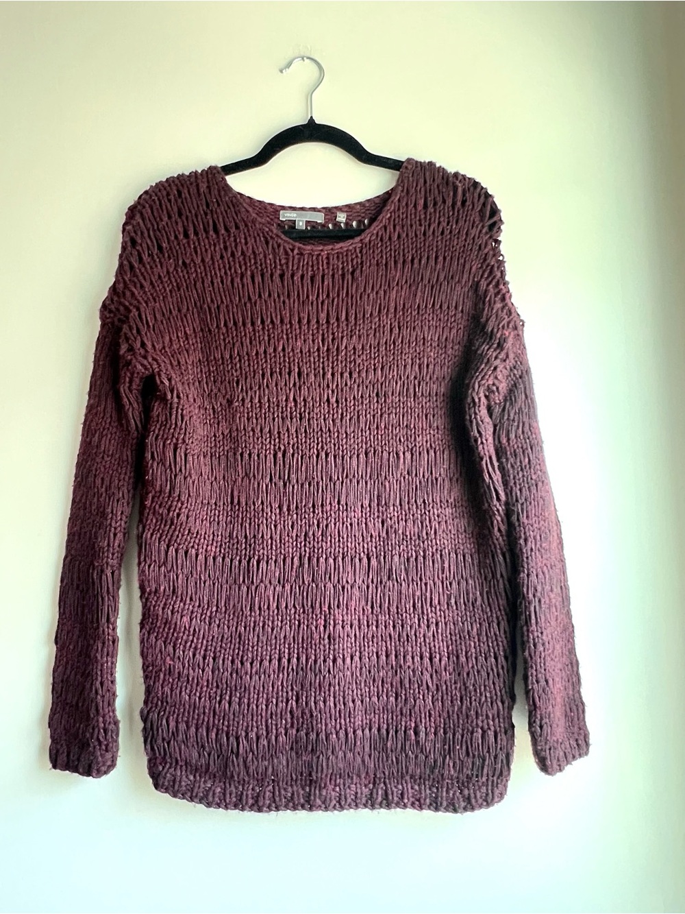 Vince Open-Knit Wool-Blend Pullover Sweater